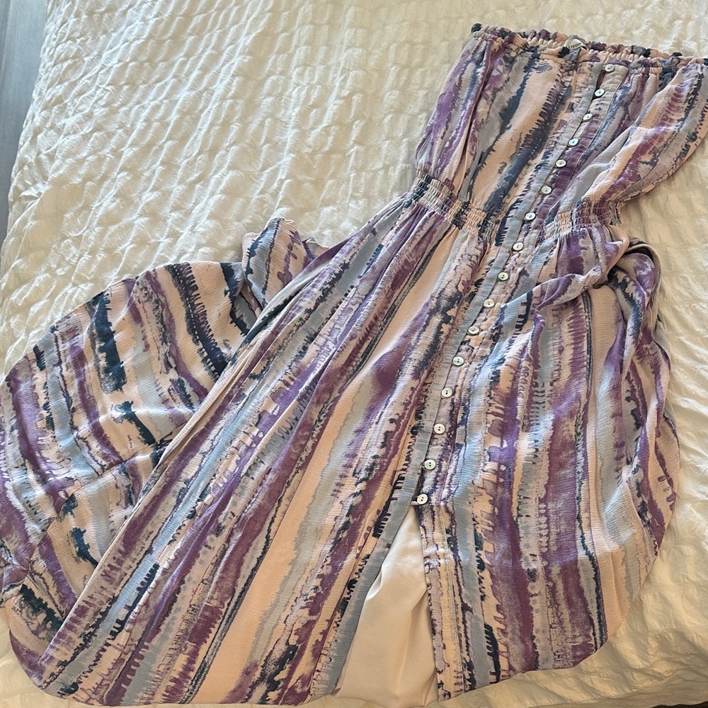 Strapless Purple and White dress